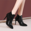 Fashionable and Versatile Pointed-Toe Ankle Boots with High Heels for Women